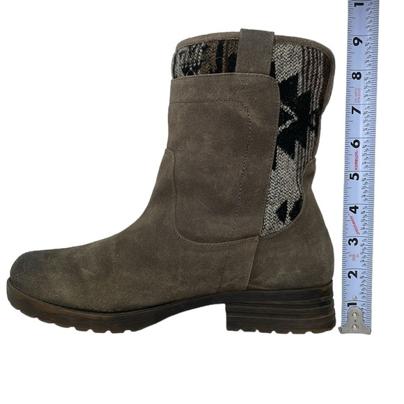 Tara M Boots Women's 10 Brown Leather Taya Midi Calf Boot Southwest Fabric Print - Picture 9 of 14